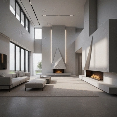 Modern car interior with ambient lighting at night